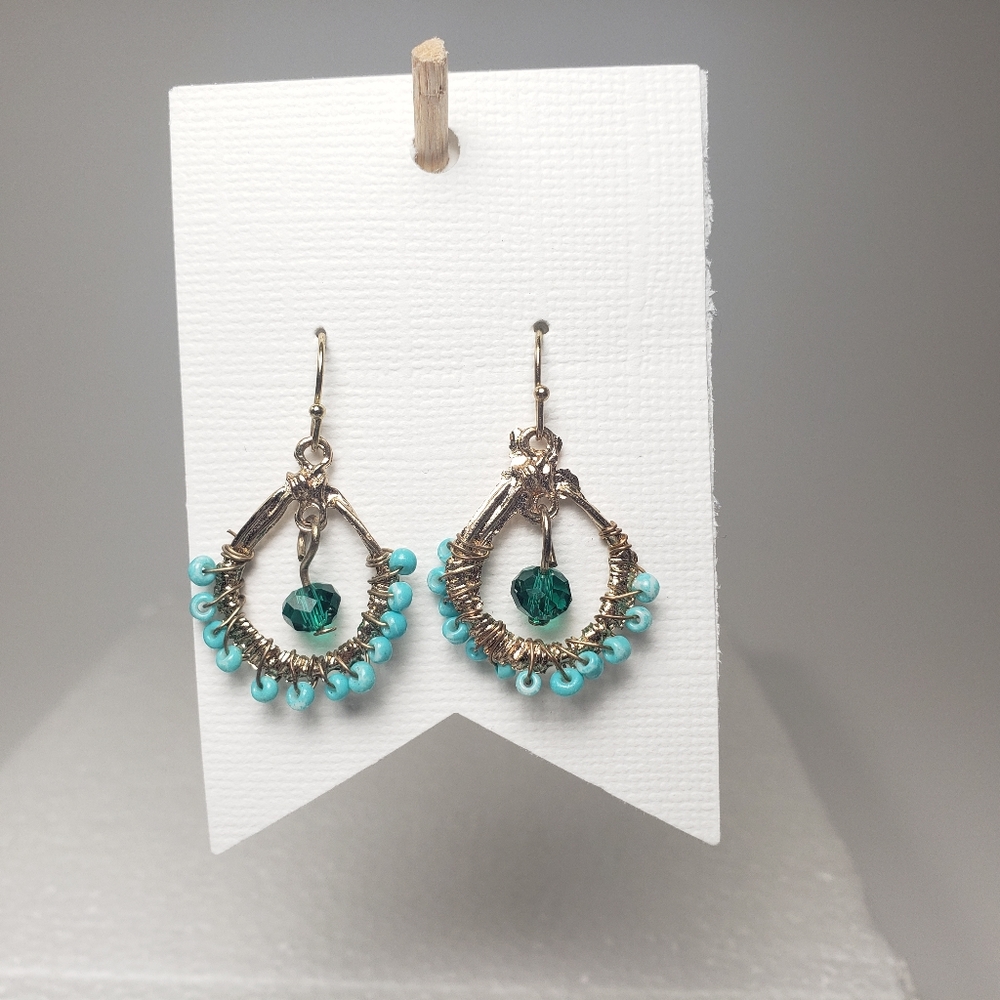 💥CLOSING SALE💥 Turquoise and Gold Earrings - Picture 1 of 1